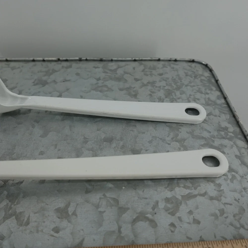 White Melamine Kitchen Utensil Set Pasta Server and Serving Spoon 11.5 Inch